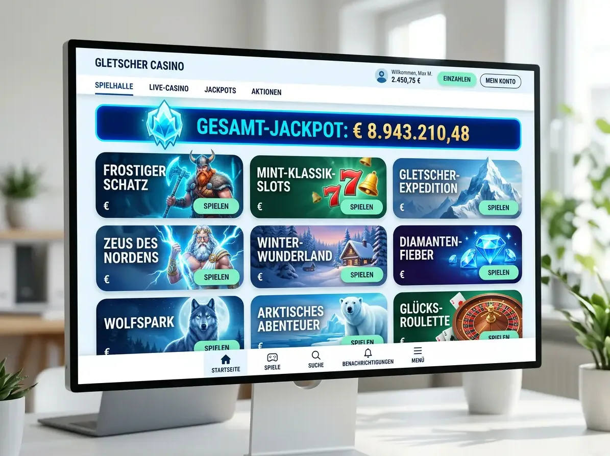Startseite von Liraspin mit Spielen und Aktionen