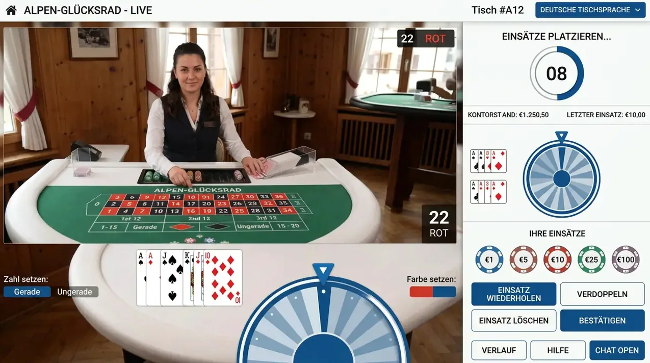 Live Casino im Angebot von Liraspin